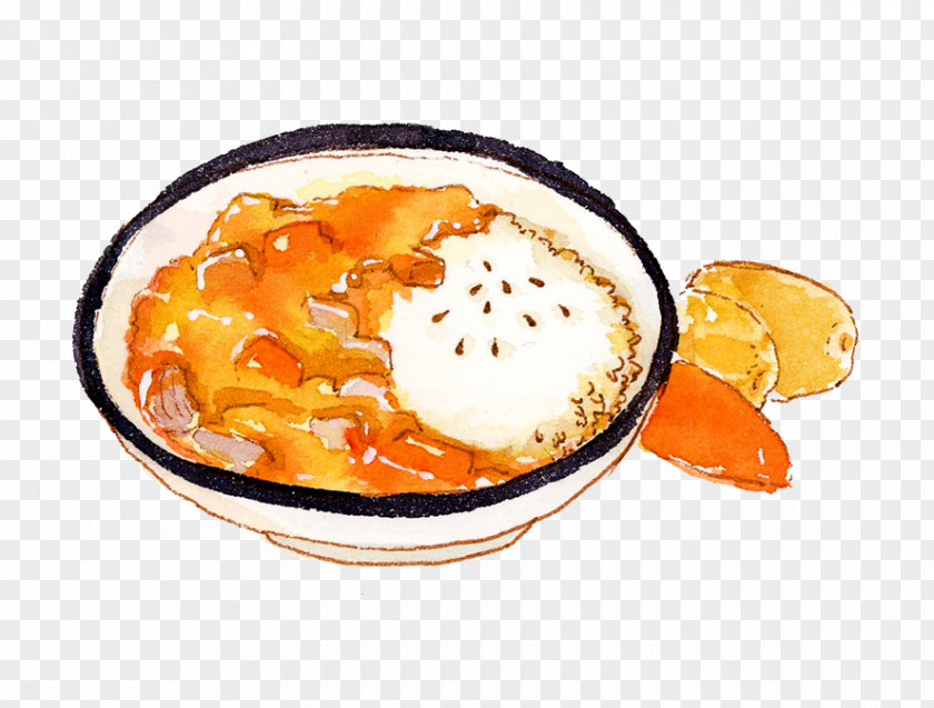 Curry Chicken Painted Japanese Vegetarian Cuisine PNG