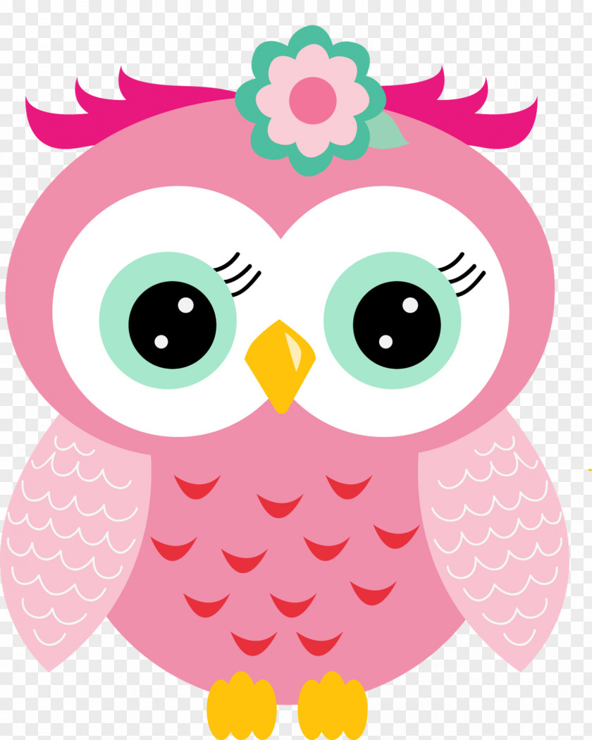 Owls Drawing Little Owl Pink Paper Party PNG