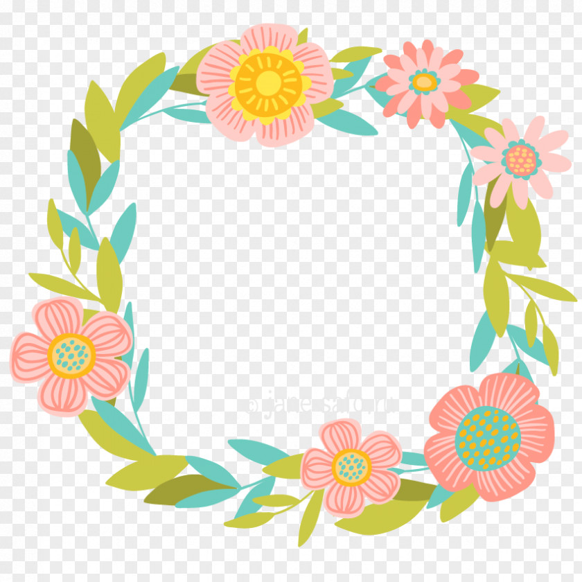 Spring Frame Wreath Flower Garden Roses Clip Art PNG