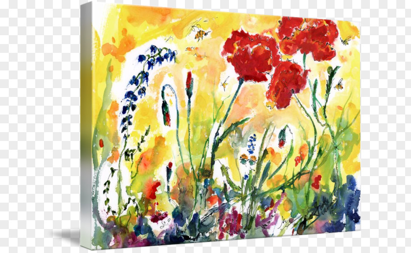 Painting Floral Design Watercolor Acrylic Paint Modern Art PNG