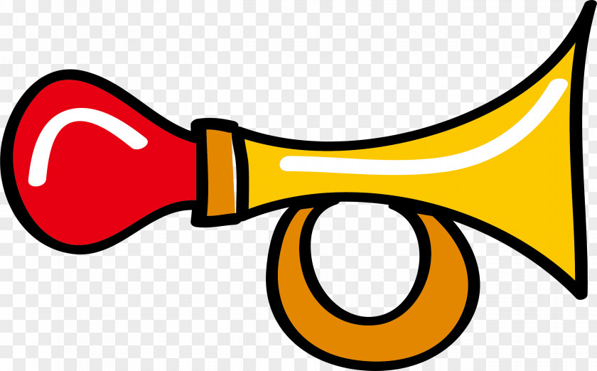 Vector Hand-painted Toy Trumpet Drawing Cartoon PNG