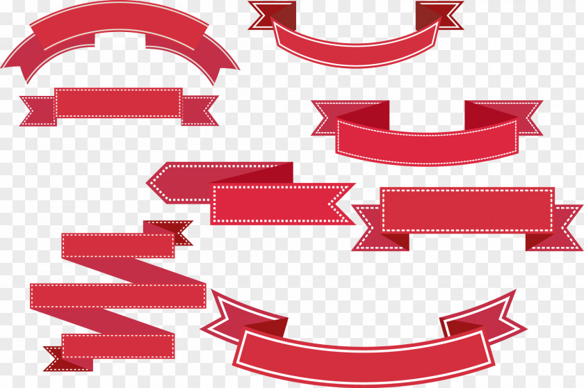 Vector Painted Banners Red Tags Euclidean PNG