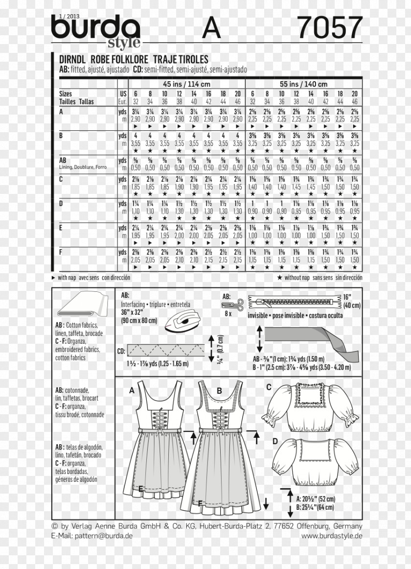 Cutting Tools In Sewing And Their Uses Burda Style Dress Paper Pattern PNG