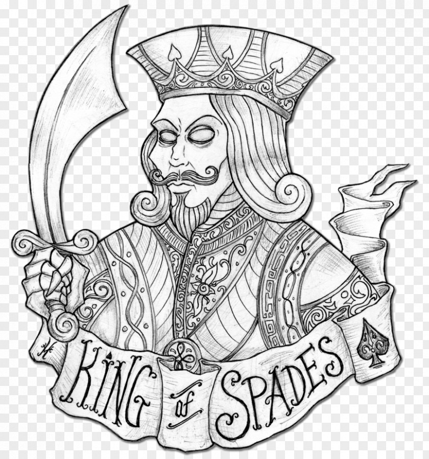 King Of Spades Visual Arts Line Art Character Clip PNG