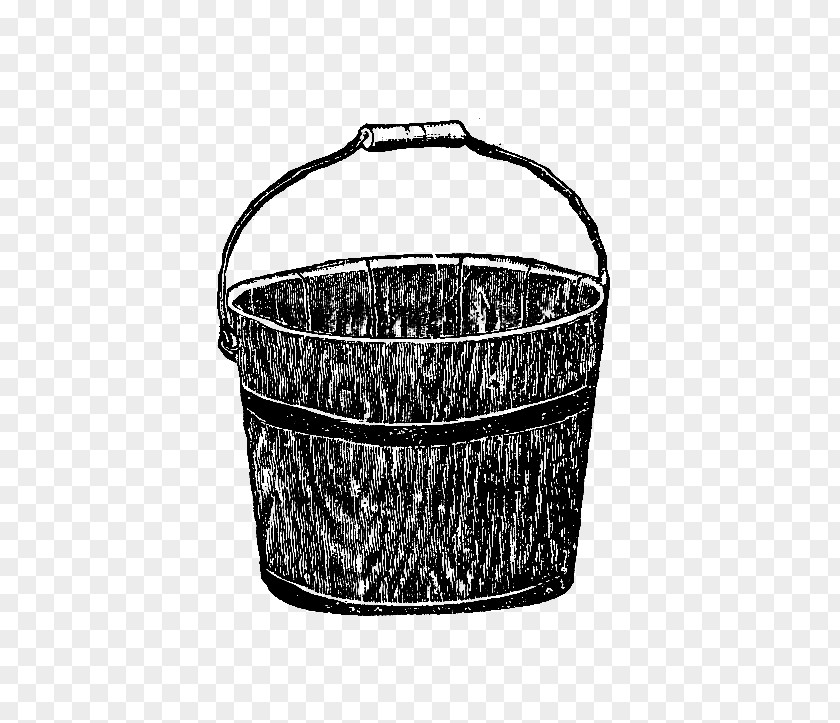 Wood Bucket Basket PNG