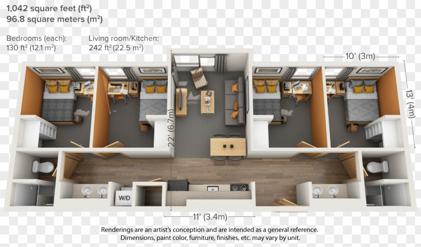 Roommates Who Play Games In The Dormitory Apartment House Plan Floor Building PNG