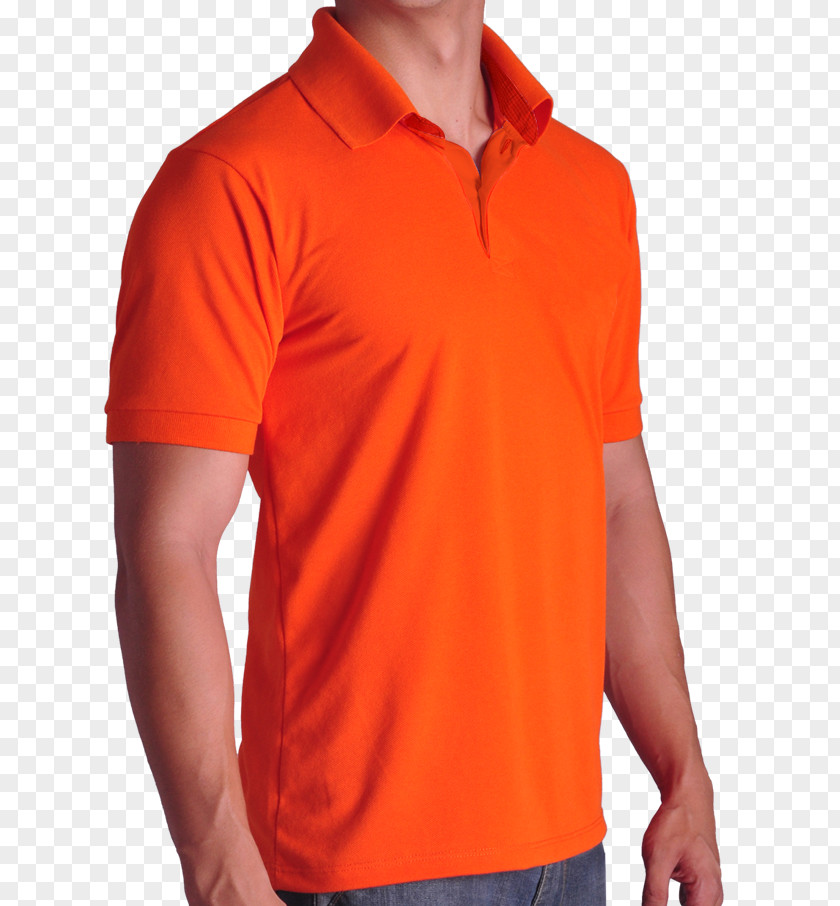 T-shirt Polo Shirt Sleeve Orange PNG