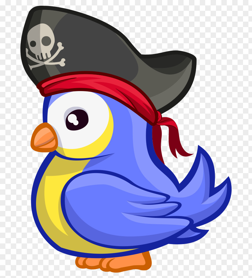 Cartoon Painted Purple Bird Wearing A Pirate Hat Chicken PNG