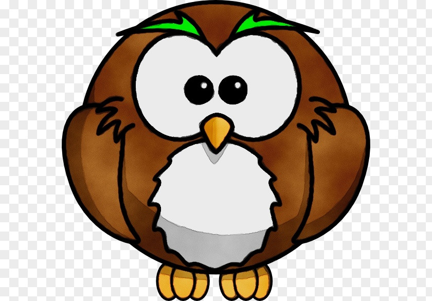 Owl Beak Watercolor Cartoon PNG