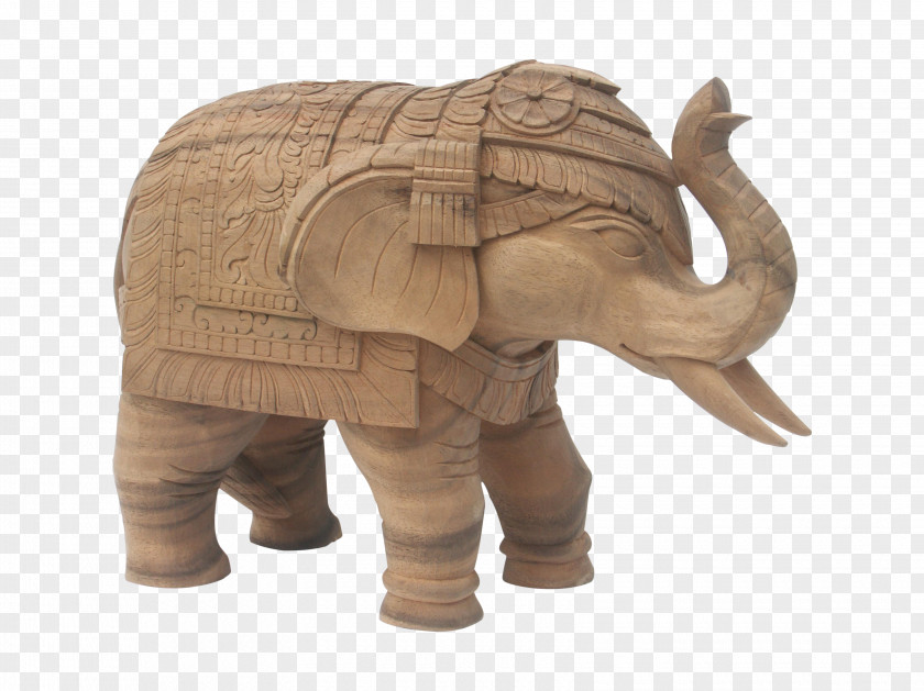 Wood African Elephant Indian Carving Elephantidae PNG