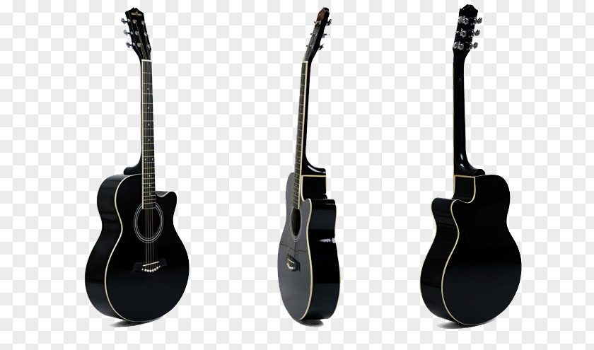 Black Guitar Acoustic Musical Instrument Bass PNG