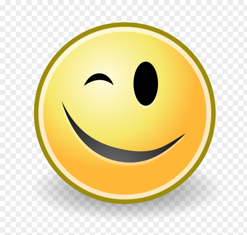 Female Smiley Face Wink Emoticon Clip Art PNG