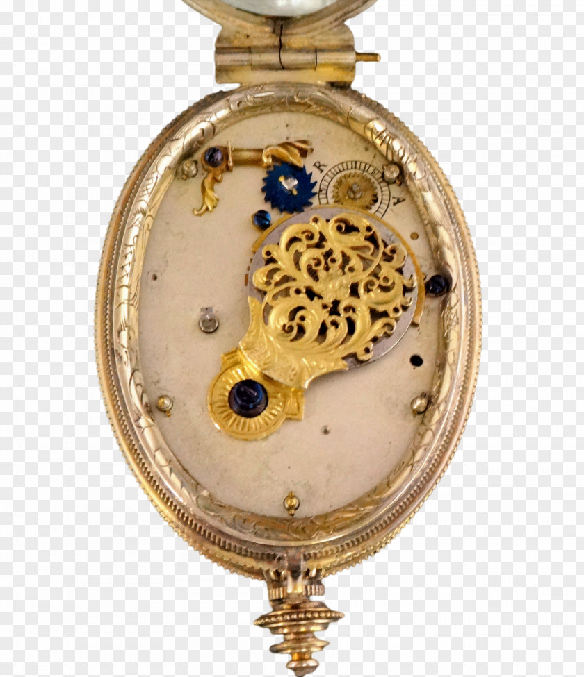 Gold 01504 Antique Locket Clock PNG