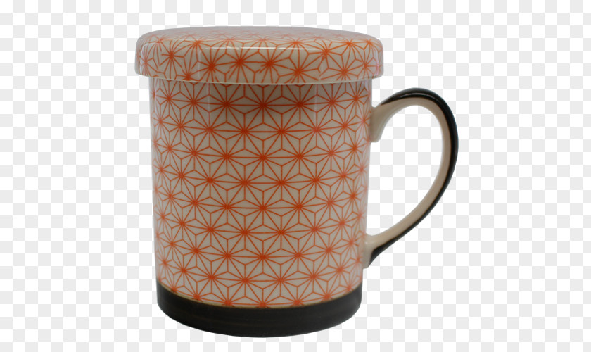 Orange Geometric Coffee Cup Ceramic Pottery Mug PNG