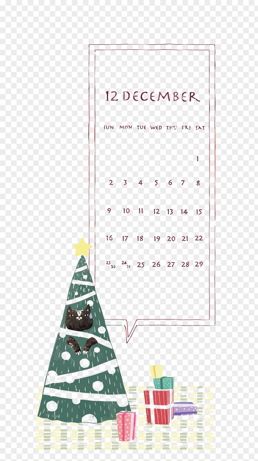 Vector Christmas Tree Calendar Euclidean PNG