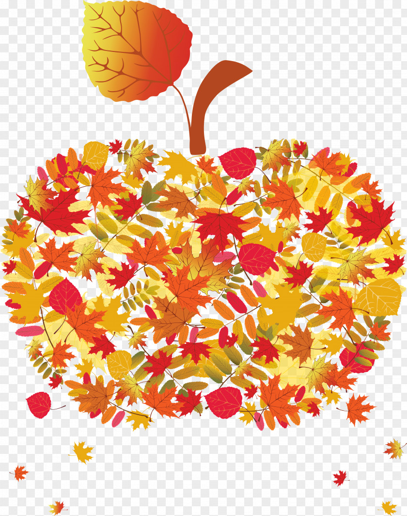 Autumn Leaf Floral Design Clip Art PNG
