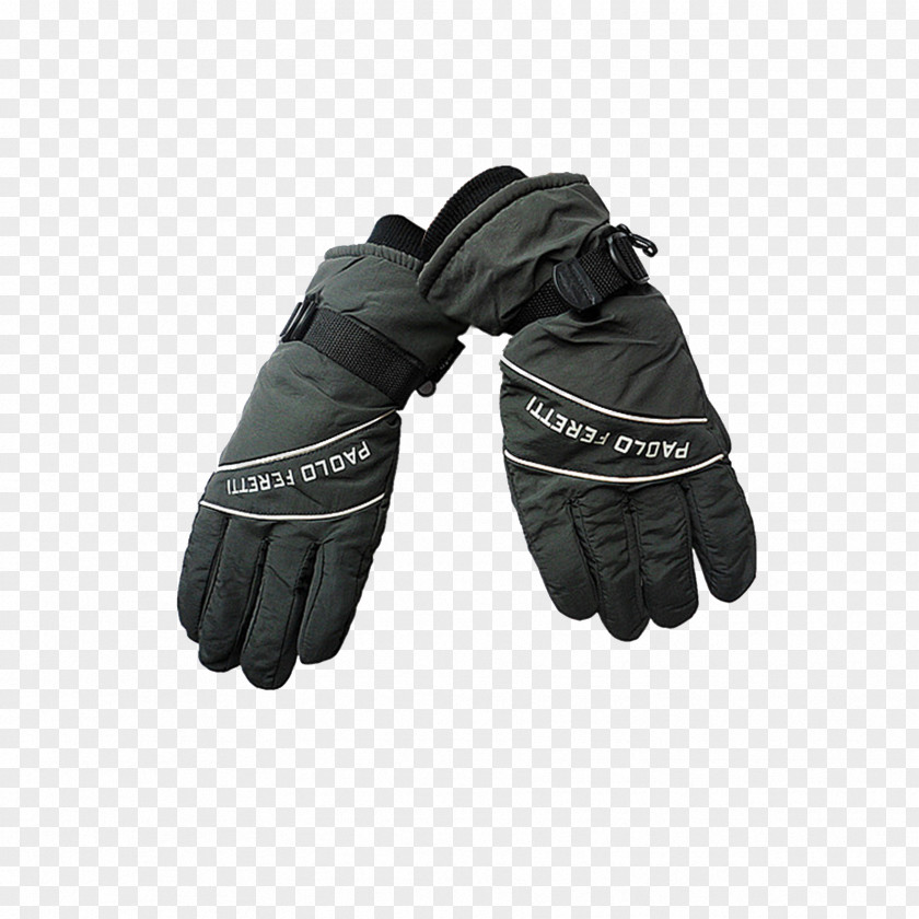 Black Winter Warm Gloves Glove Leather PNG