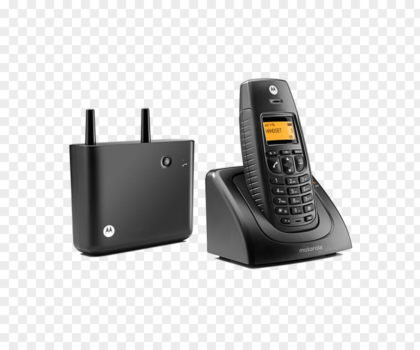 Digital Enhanced Cordless Telecommunications Telephone Wireless Phone Motorola IT.6.1X DECT Black PNG