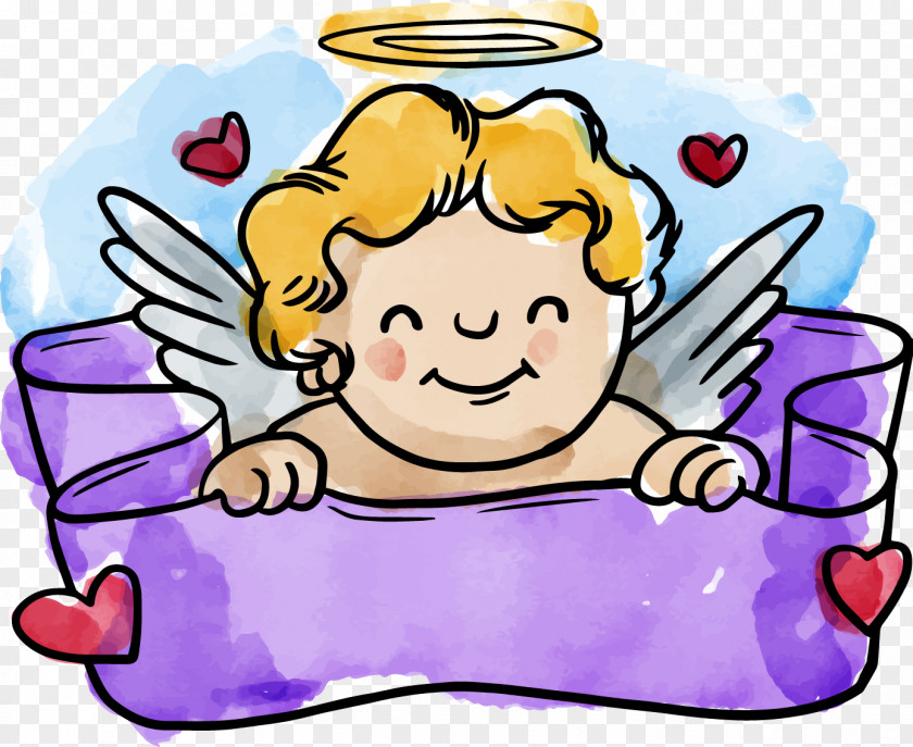 Ink Little Angel Decoration Material Clip Art PNG