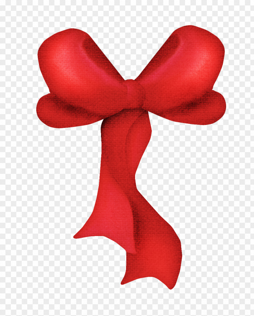 Painted Red Ribbon Bow Shoelace Knot Gift Wrapping PNG