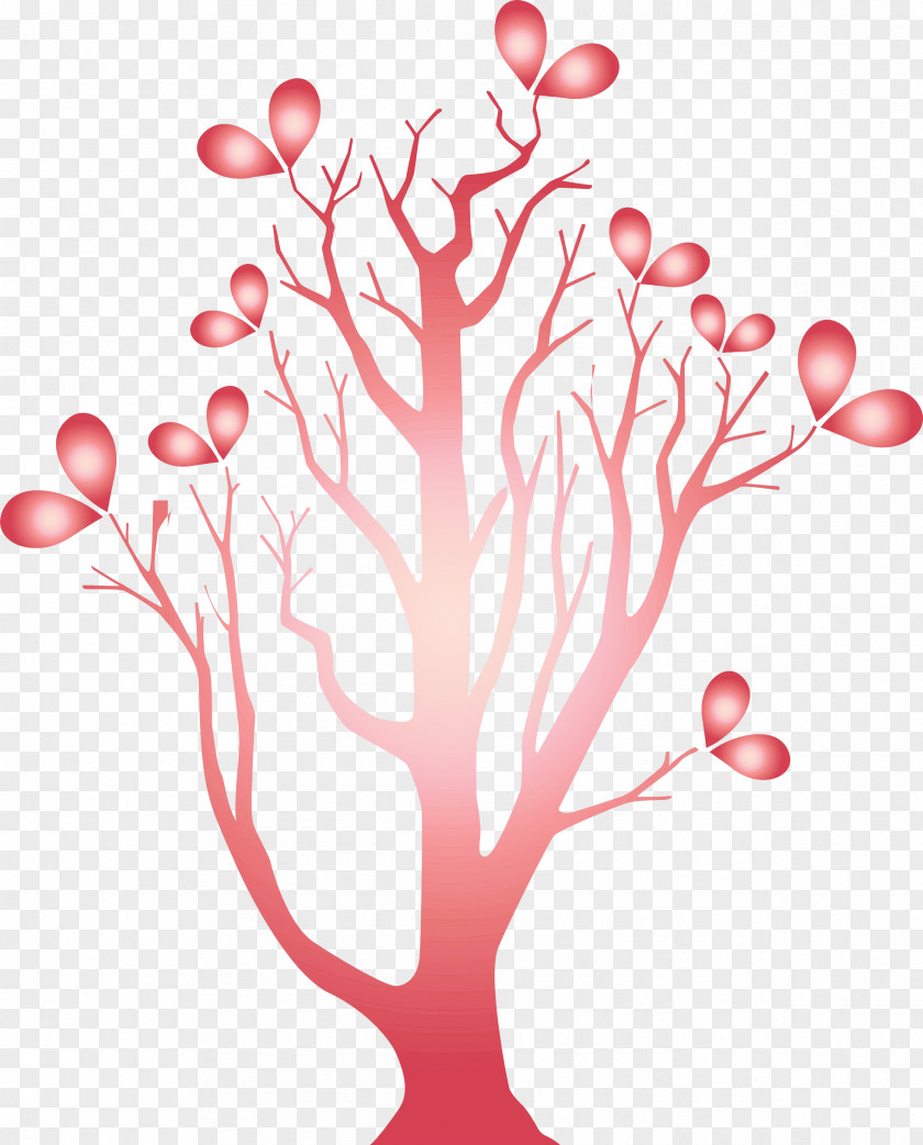 Red Branch Tree Pink Plant PNG