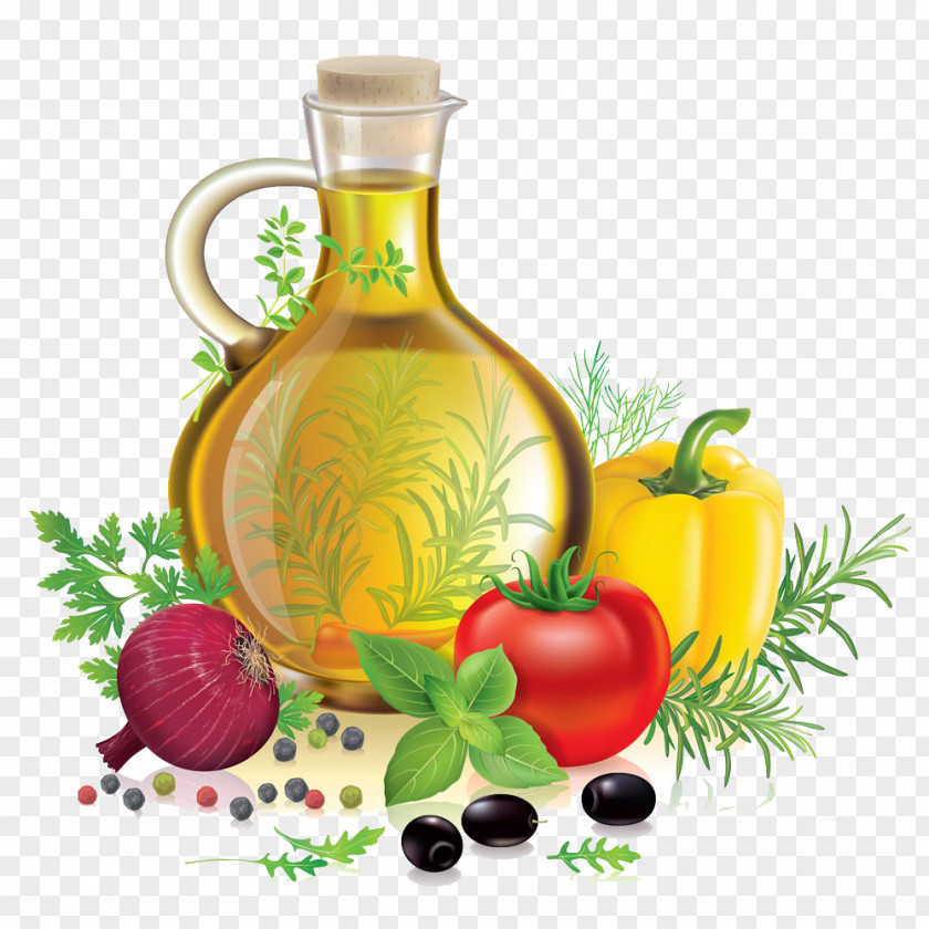 Vegetables And Olive Oil Vegetable Herb Clip Art PNG