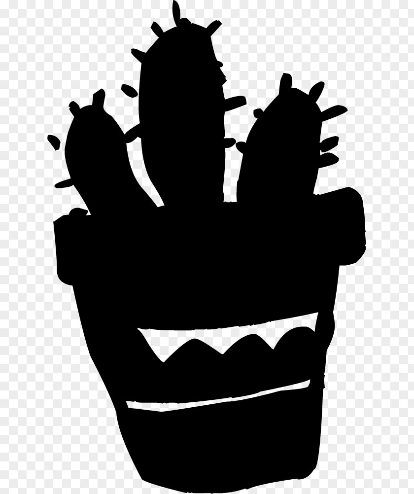 Black Cactus And White Silhouette Cactaceae PNG