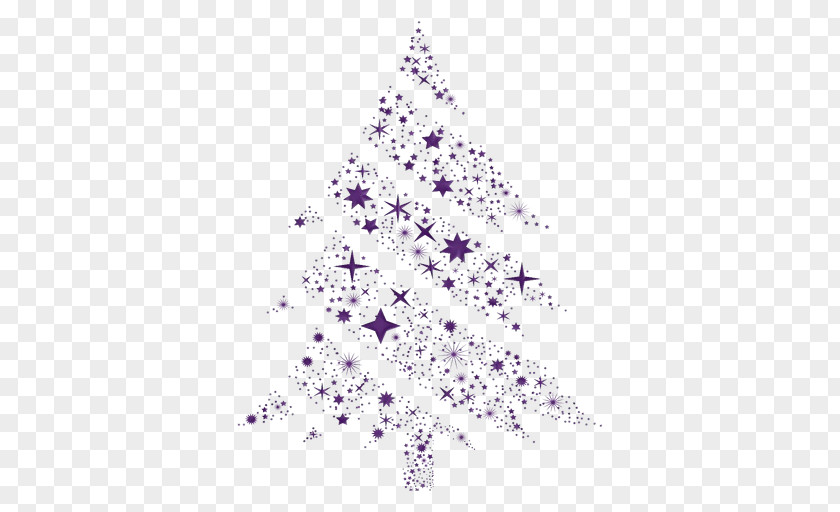 Plant Lavender Christmas Tree Line PNG