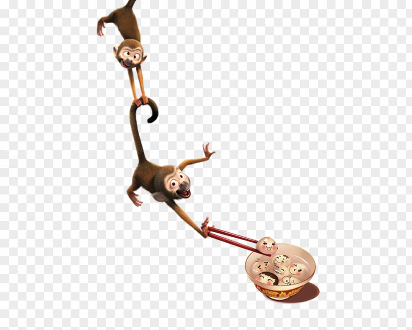Lantern Monkey Fishing Clip Art PNG