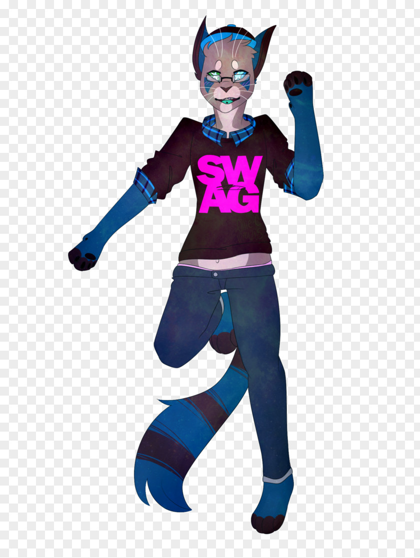 Lonely Boy Costume Design Mascot Character Electric Blue PNG