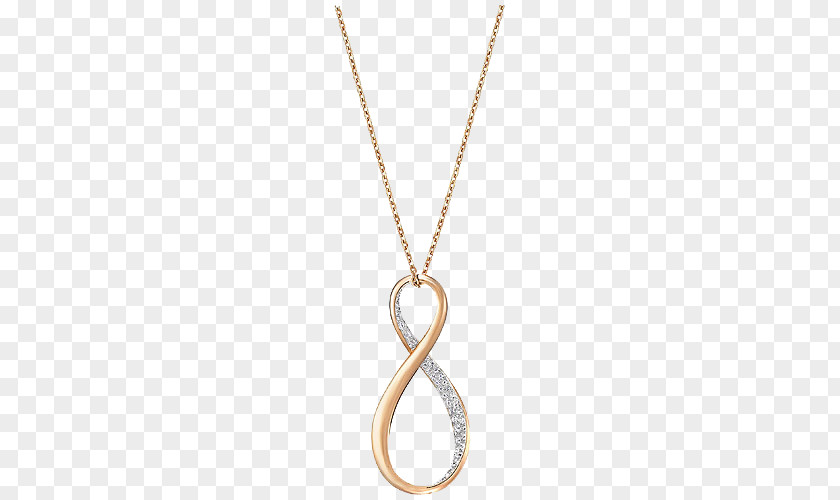 Swarovski Jewelry Ladies Diamond Necklace 8 Pendant Chain Silver PNG