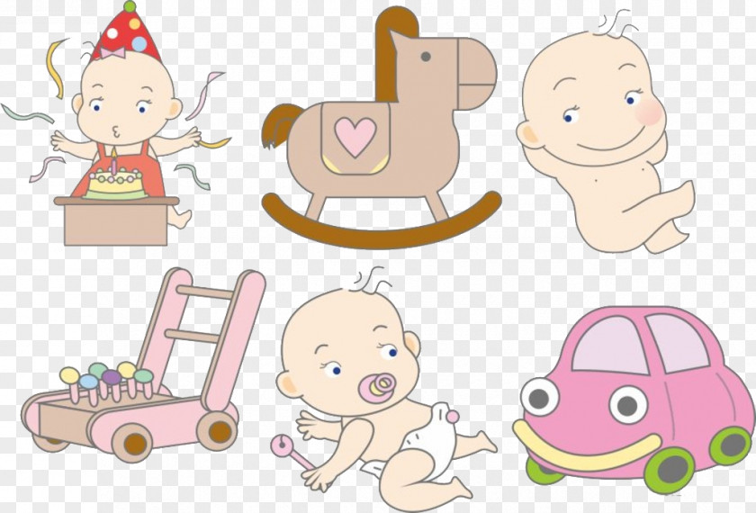 Cartoon Baby Element Infant Child PNG