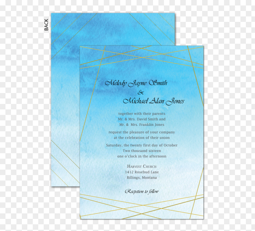 Wedding Invitation Paper Turquoise Sky Plc Font PNG