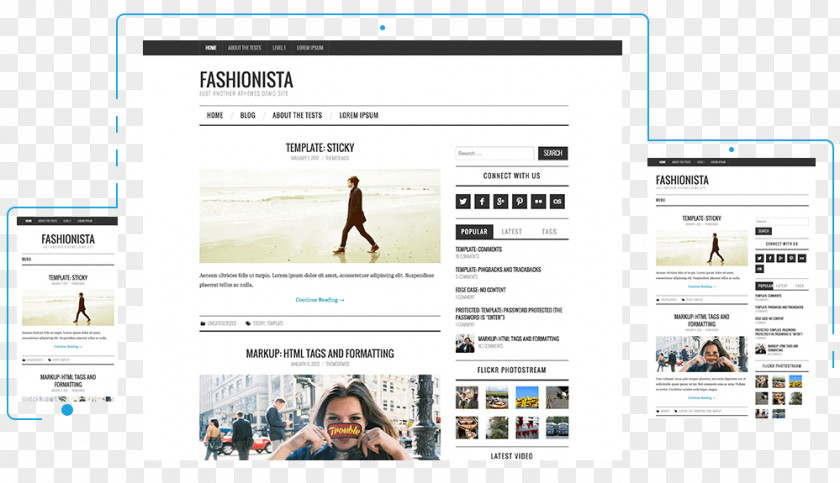 WordPress Web Page Theme Template Responsive Design PNG