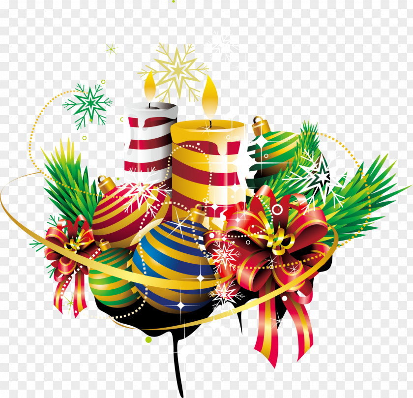 Colorful Christmas Candle Snegurochka New Year Tree Clip Art PNG