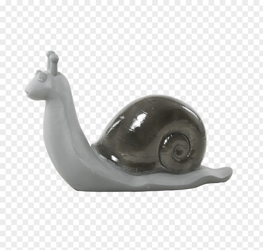Stone Statue Snail Figurine Silver PNG