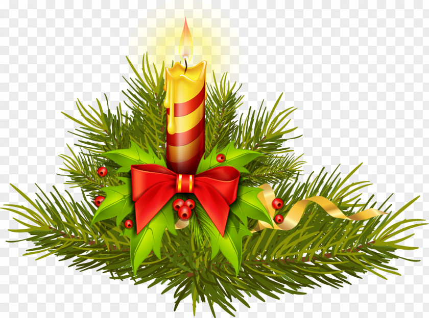 Vector Christmas Candle Tree Ornament PNG
