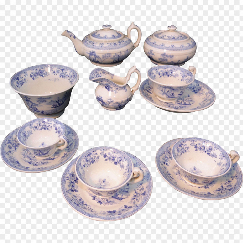 Chinoiserie Porcelain Tableware Transferware Ceramic Pottery PNG
