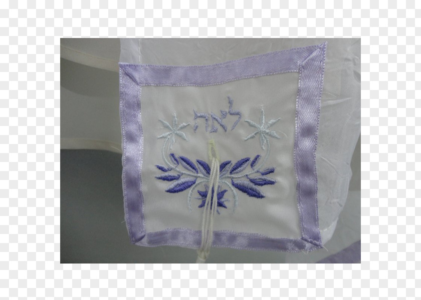Hand-painted Delicate Lace Tallit Atarah Purple Innovation Blue PNG