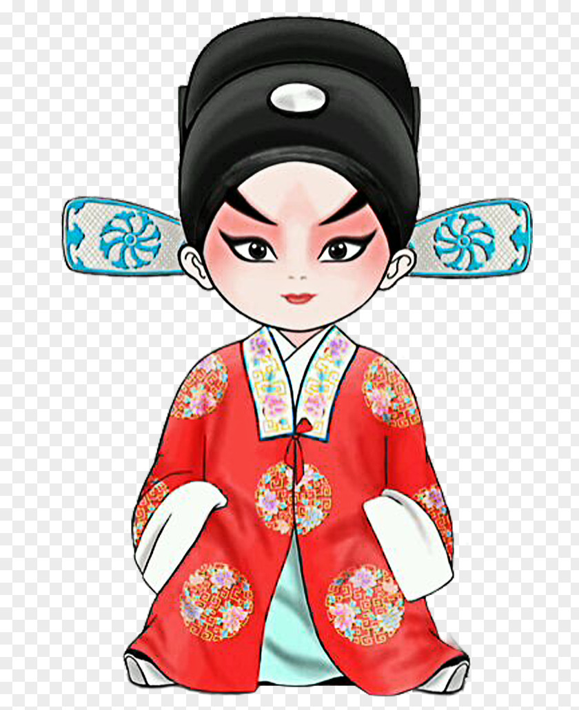 Hand-painted Peking Opera Niche-like Member Lang Cheng Dieyi Cartoon Marriage Suit PNG