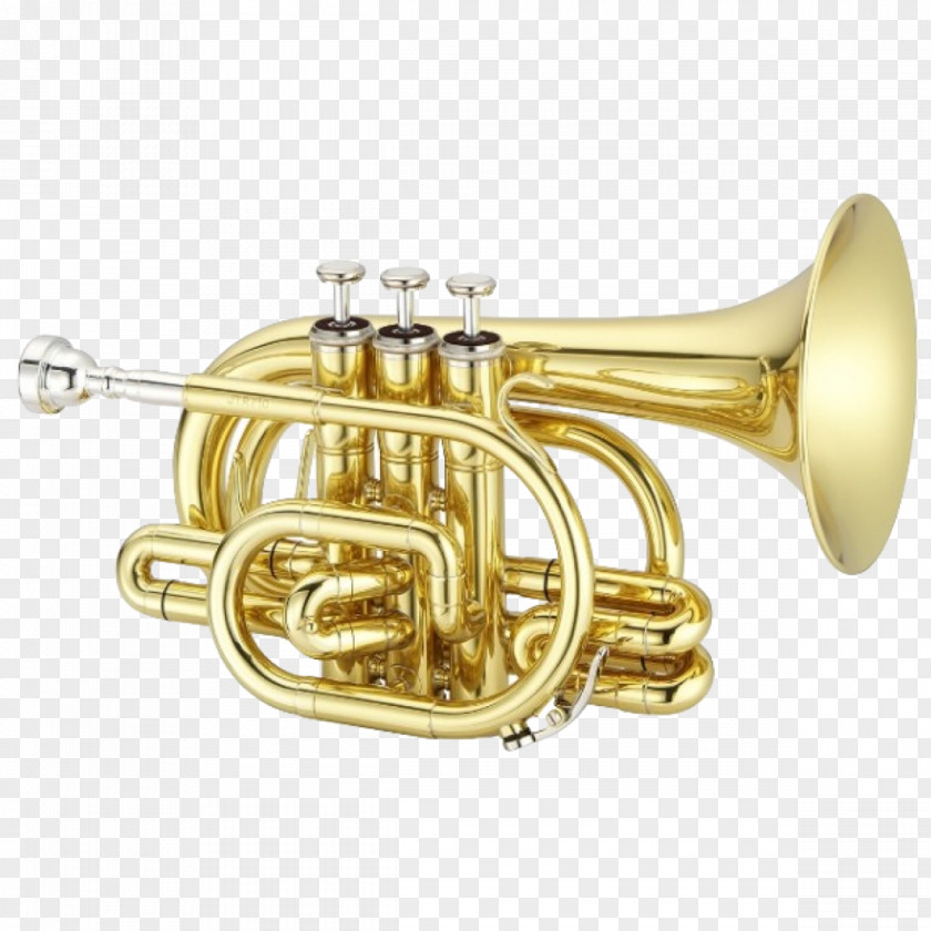 Pocket Trumpet Brass Instruments Cornet Musical PNG