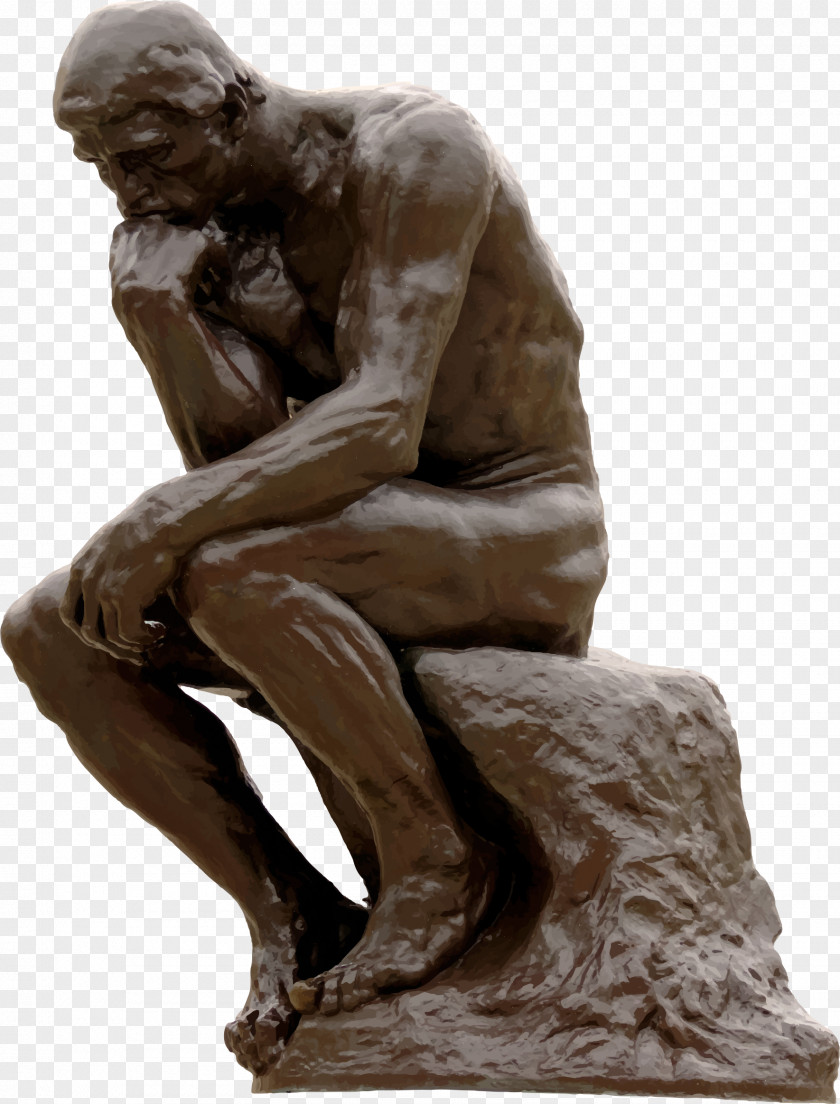 Thinking Man The Thinker Sculpture Art Clip PNG