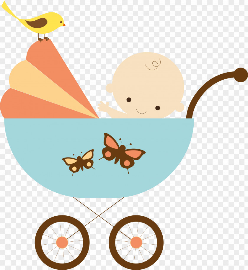 Baby Shower Infant Drawing Shopping Cart Transport Painting PNG