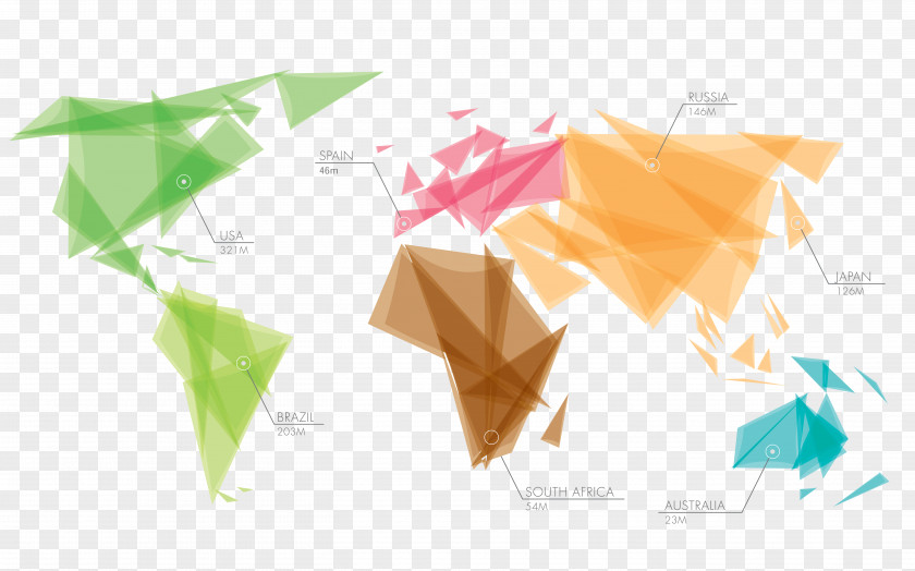 Watercolor Aesthetic World Map Geometry Globe PNG