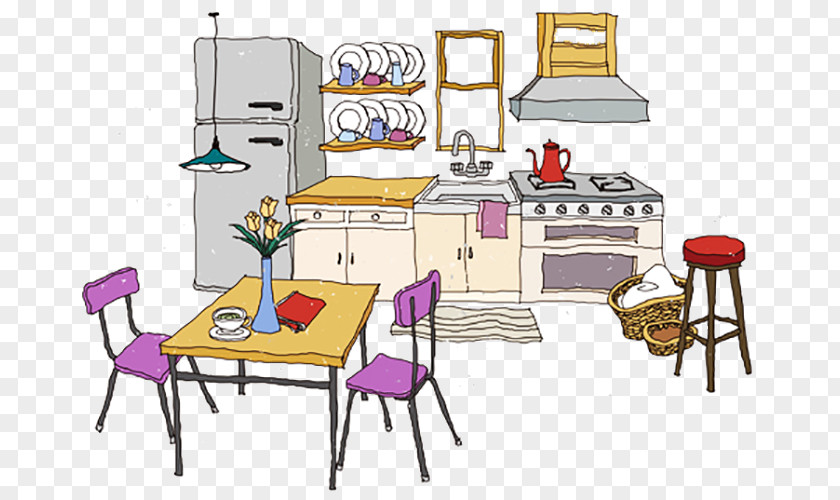 Hand-painted Kitchen Clip Art PNG