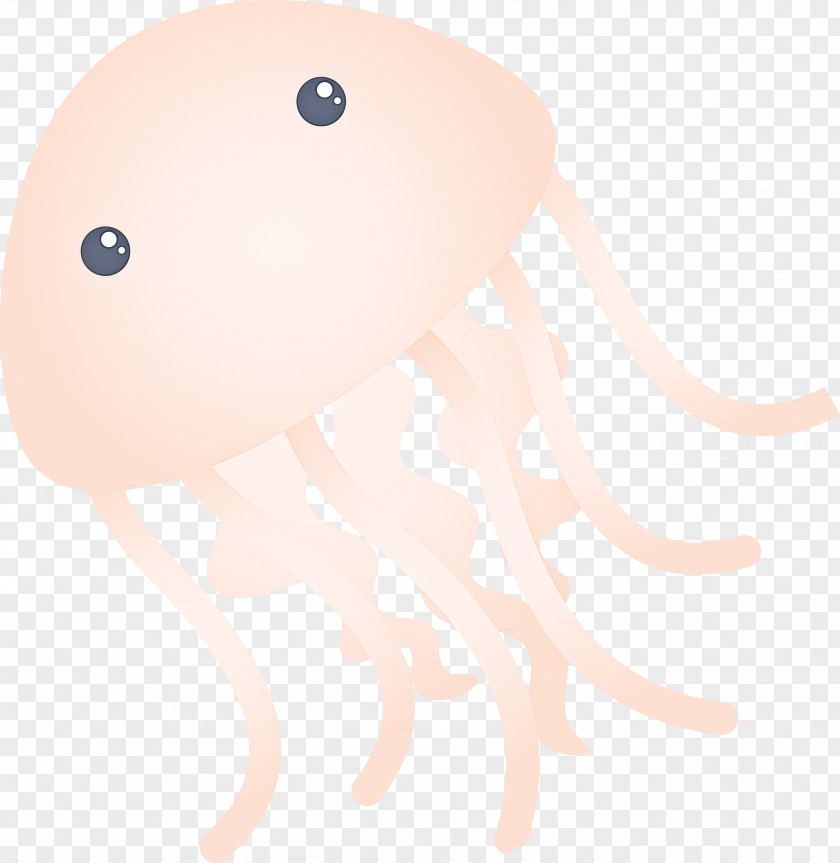 Octopus Cartoon Head Nose Cnidaria PNG