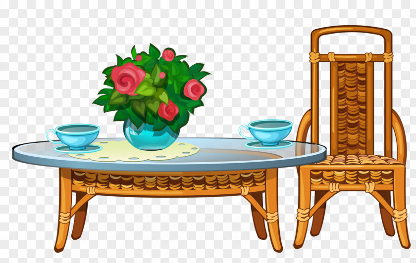 Table Chair Clip Art Vase PNG