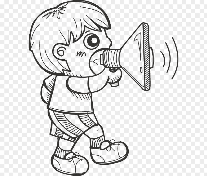 The Trumpet In A Boy's Hand Cartoon Drawing Child PNG
