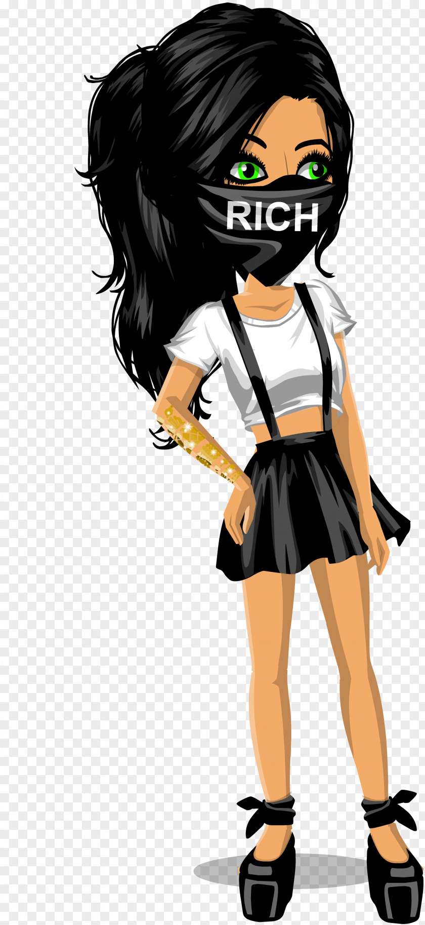 Avatar MovieStarPlanet Character Black Hair PNG