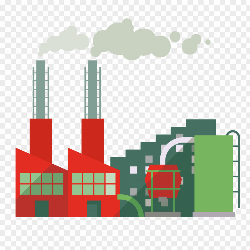 Vector Cartoon Chimney Power Plant Petrochemical Station Icon PNG
